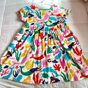 Mini Boden cotton everyday dress in mermaid print.